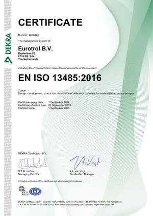 Quality Certificates | Support | Eurotrol